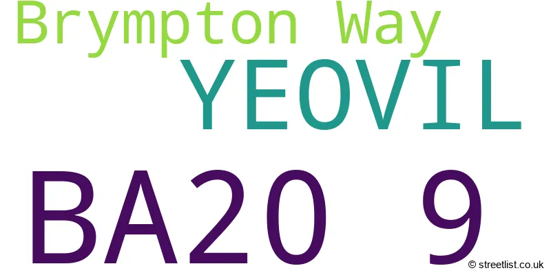 A word cloud for the BA20 9 postcode